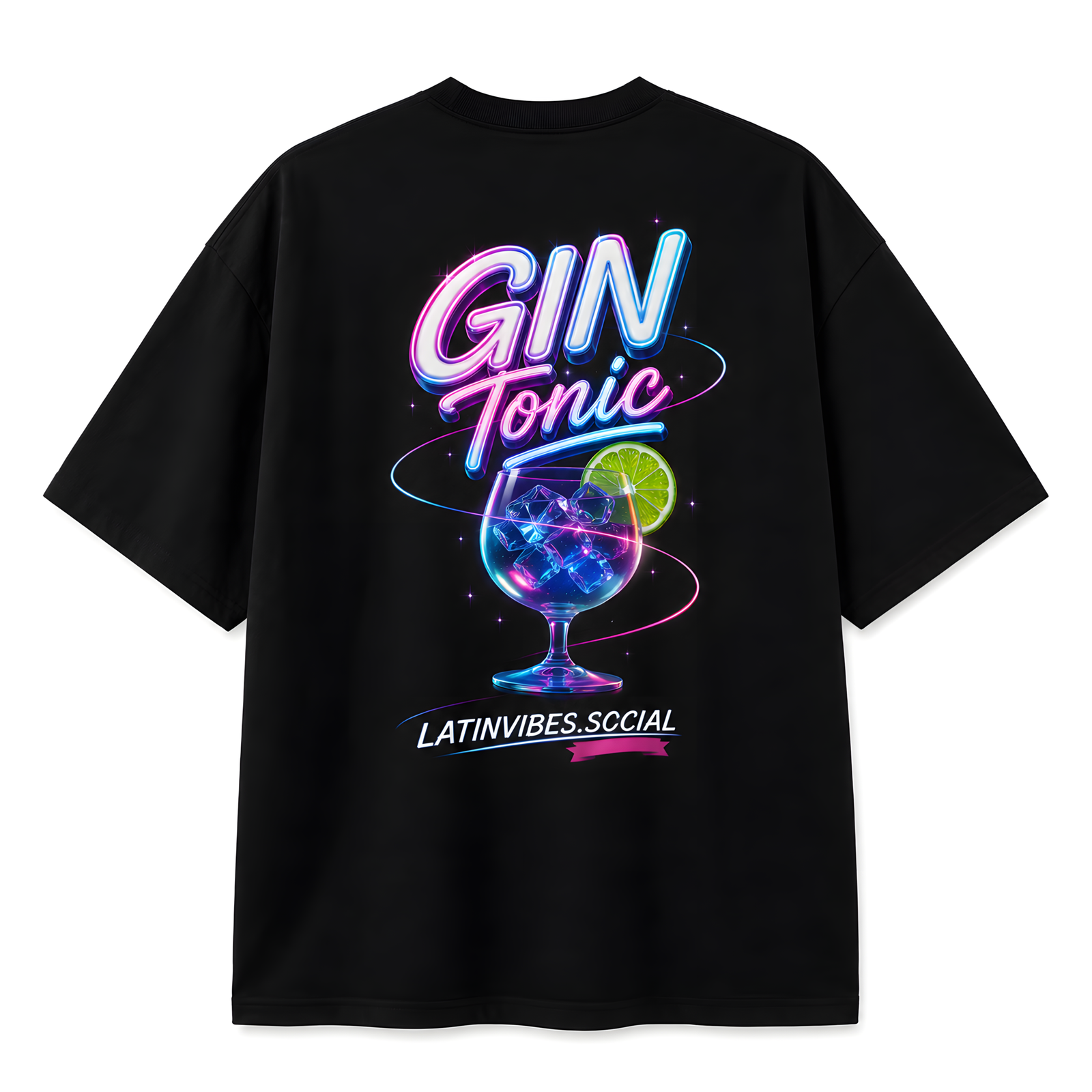 Maglietta Gin Tonic Oversize - Latin Vibes Social - immagine 2